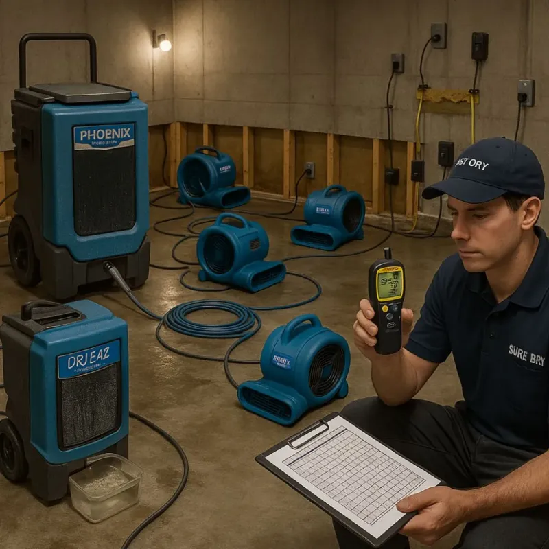 Structural Drying and Dehumidification process in Shippensburg, PA